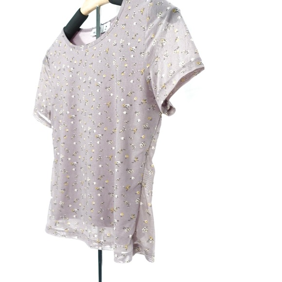 Hollister Sheer Floral Mesh Crop Top, Purple, Size M - Picture 3 of 7